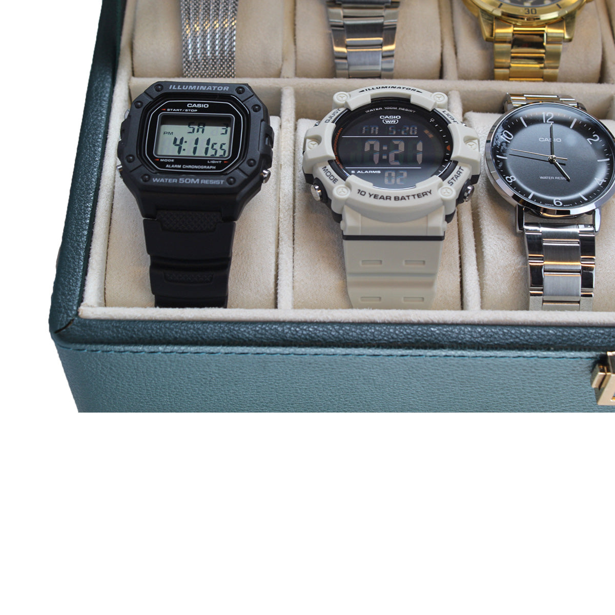 Organizador de Relojes y Joyero Verde