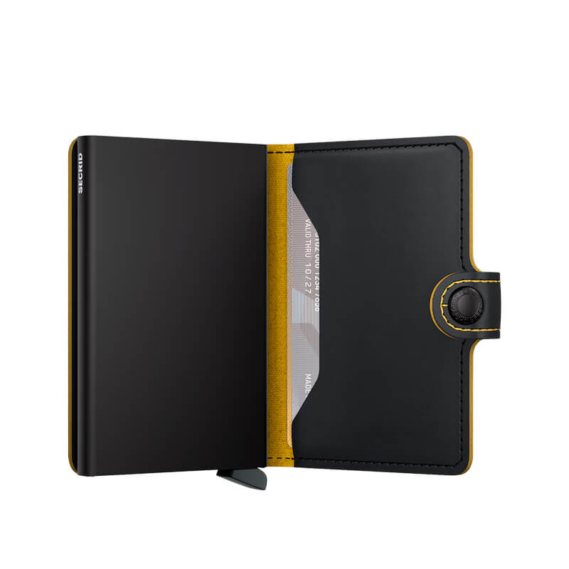 Miniwallet Secrid Matte Black & Ochre