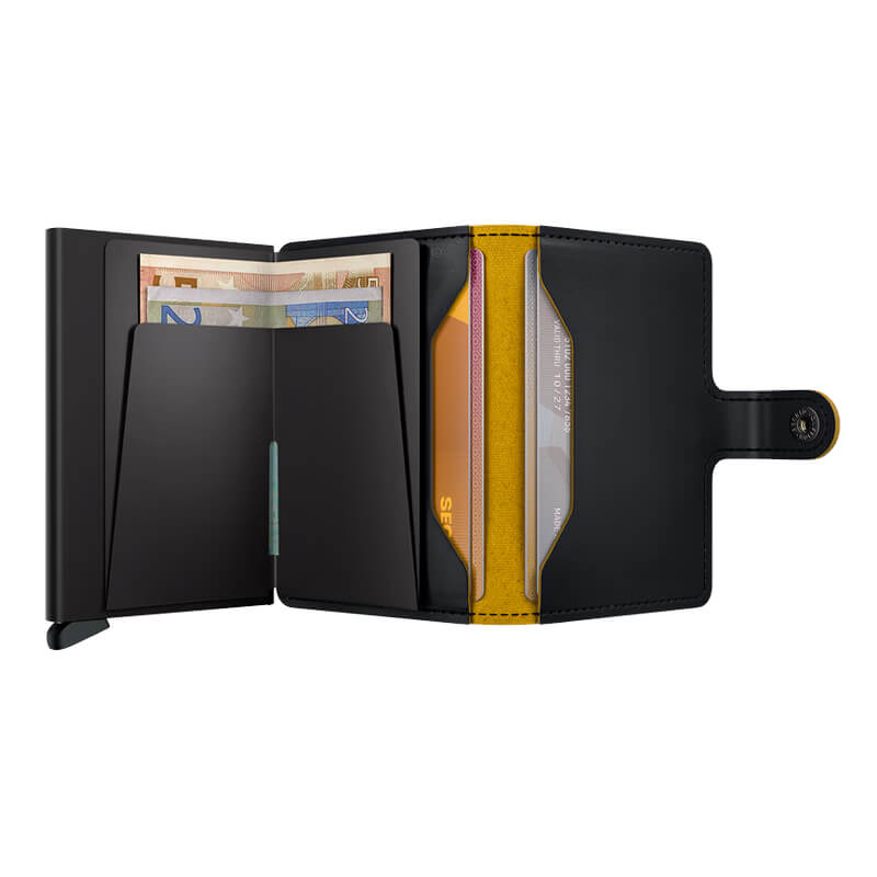 Miniwallet Secrid Matte Black & Ochre
