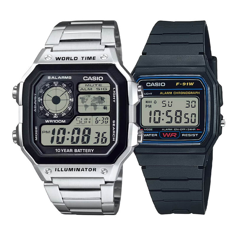 Pack Relojes Casio AE-1200WHD y F-91W – Funcionalidad Clásica y Retro