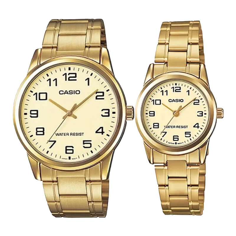 Pack Relojes Casio Clásicos Dorados en Acero – Para Él y Para Ella