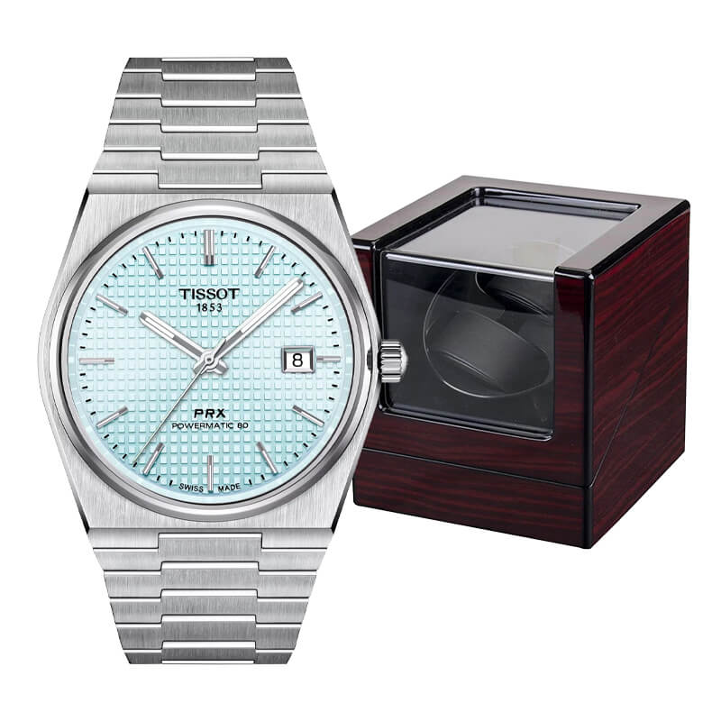 Pack Reloj Tissot PRX Powermatic 80 Esfera Ice Blue + Organizador Automático