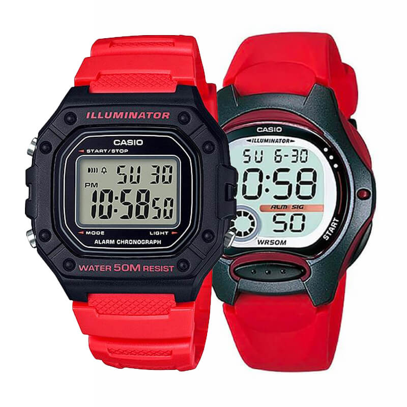 Pack Casio Pareja Sport Rojo