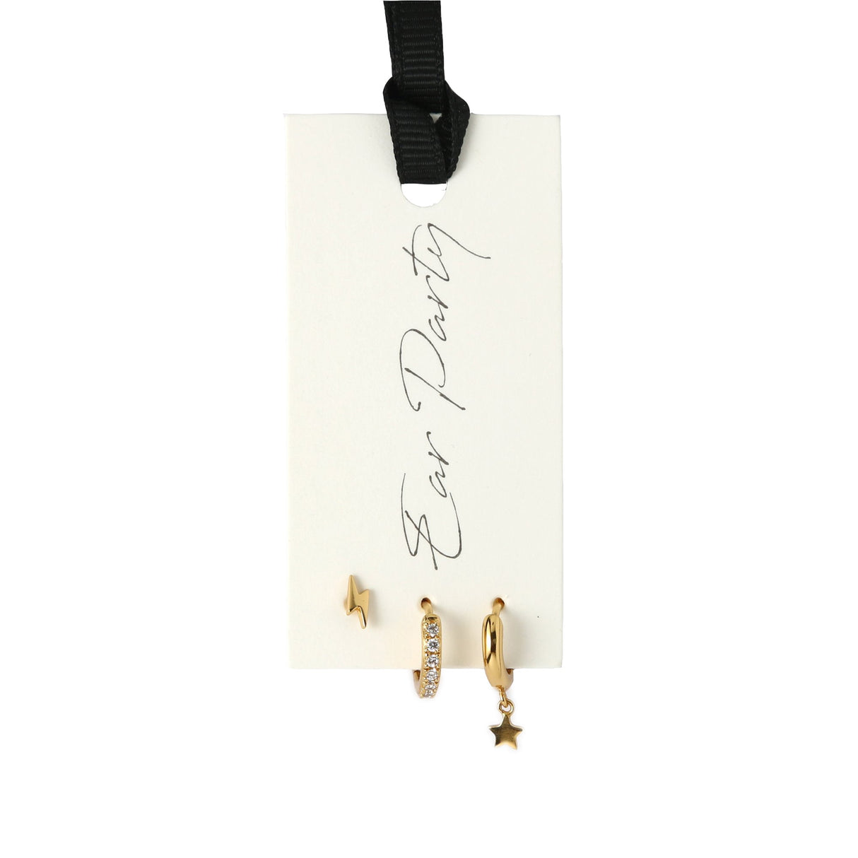 Ear Party Rayo y Estrella bañado en oro - Zazü