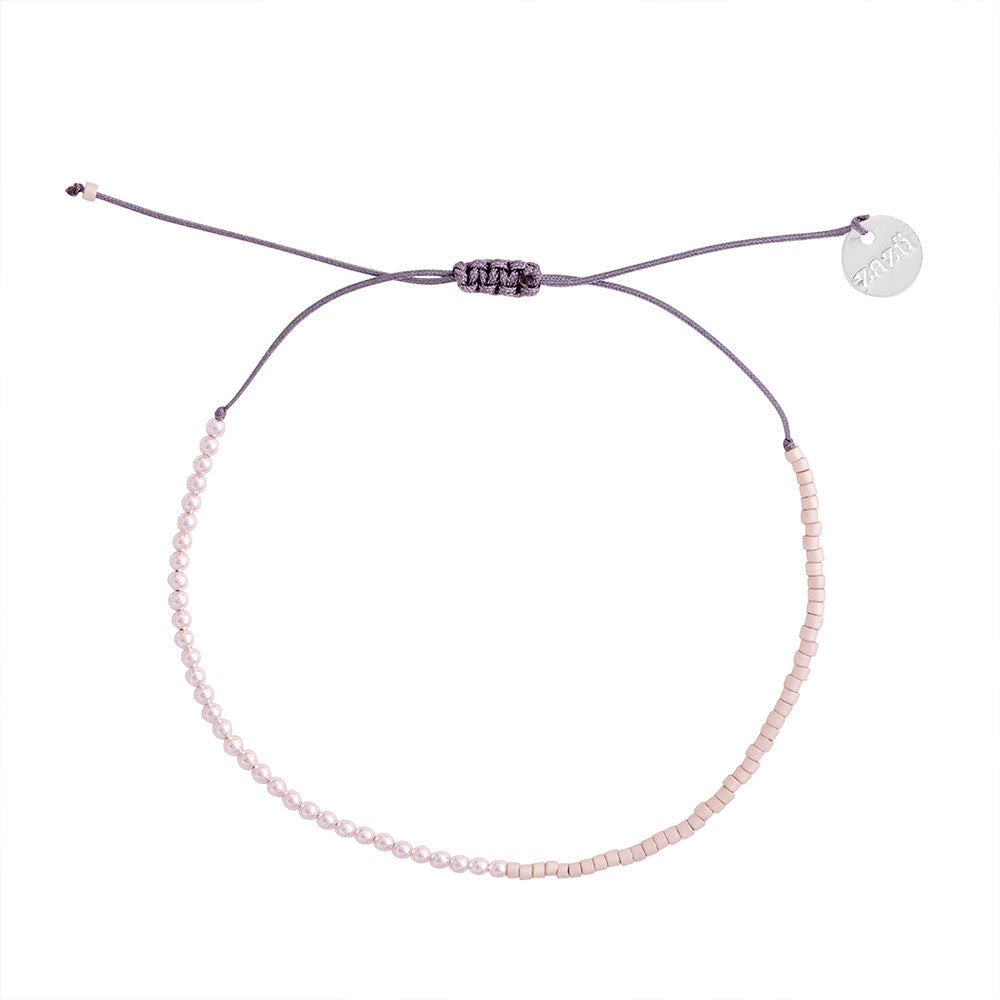 Pulsera Iki Marfil con Mostacillas de Plata