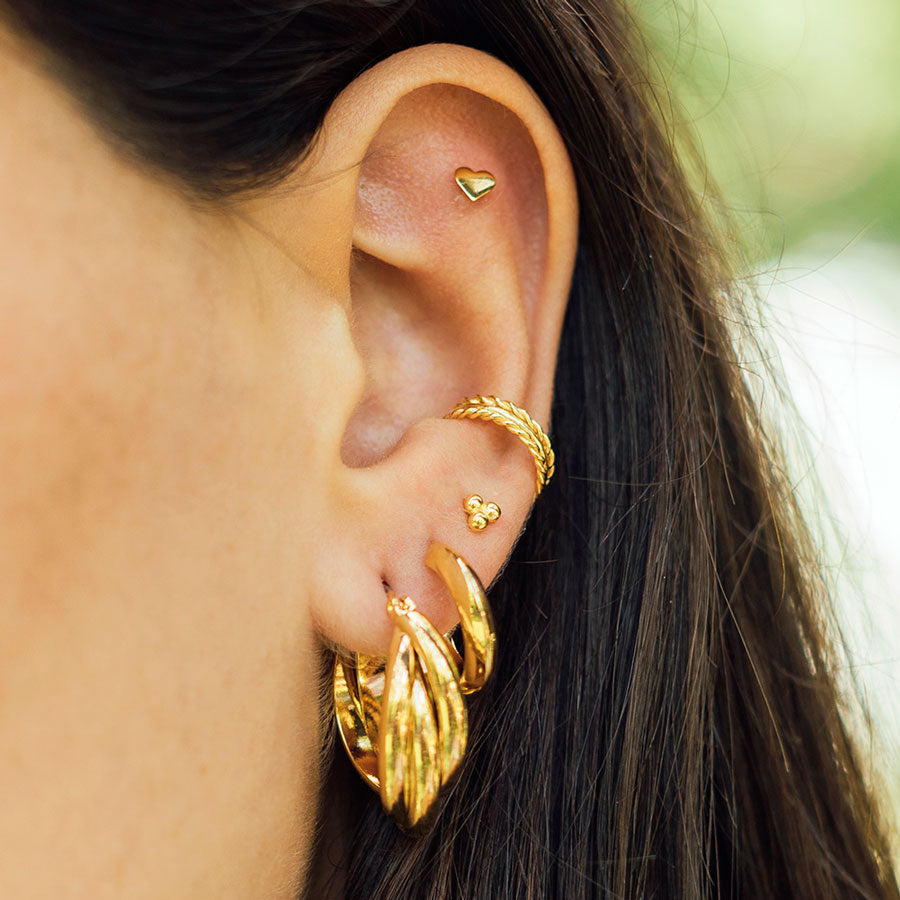 Argollas Interlocking Bañadas en Oro