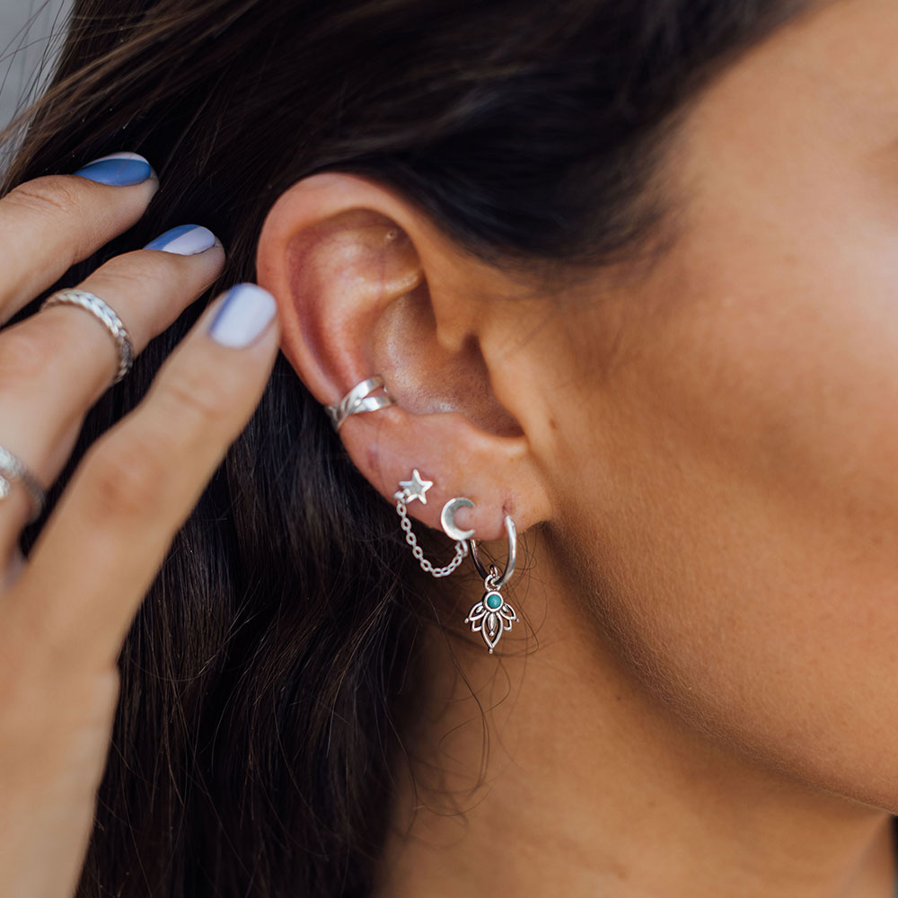 Aros Encadenados con Luna y Estrella