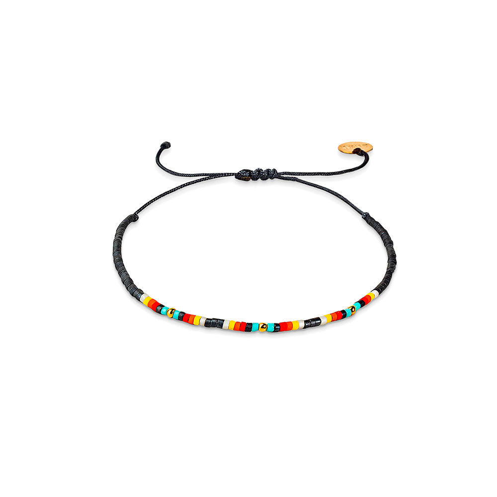 Pulsera Chenoa con Mostacillas de Plata Bañadas en Oro