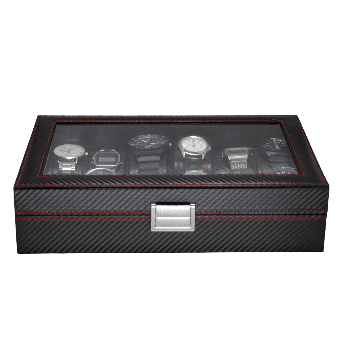 Organizador de 12 Relojes Negro-Rojo