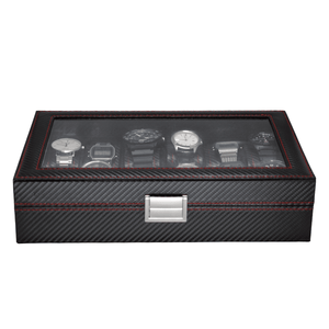 Organizador de 12 Relojes Negro-Rojo