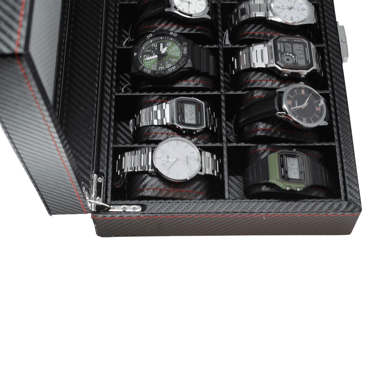 Organizador de 12 Relojes Negro-Rojo