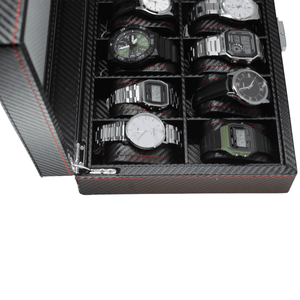 Organizador de 12 Relojes Negro-Rojo