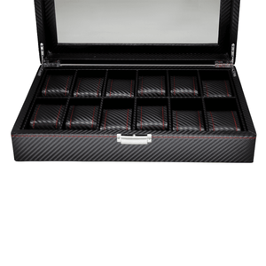 Organizador de 12 Relojes Negro-Rojo