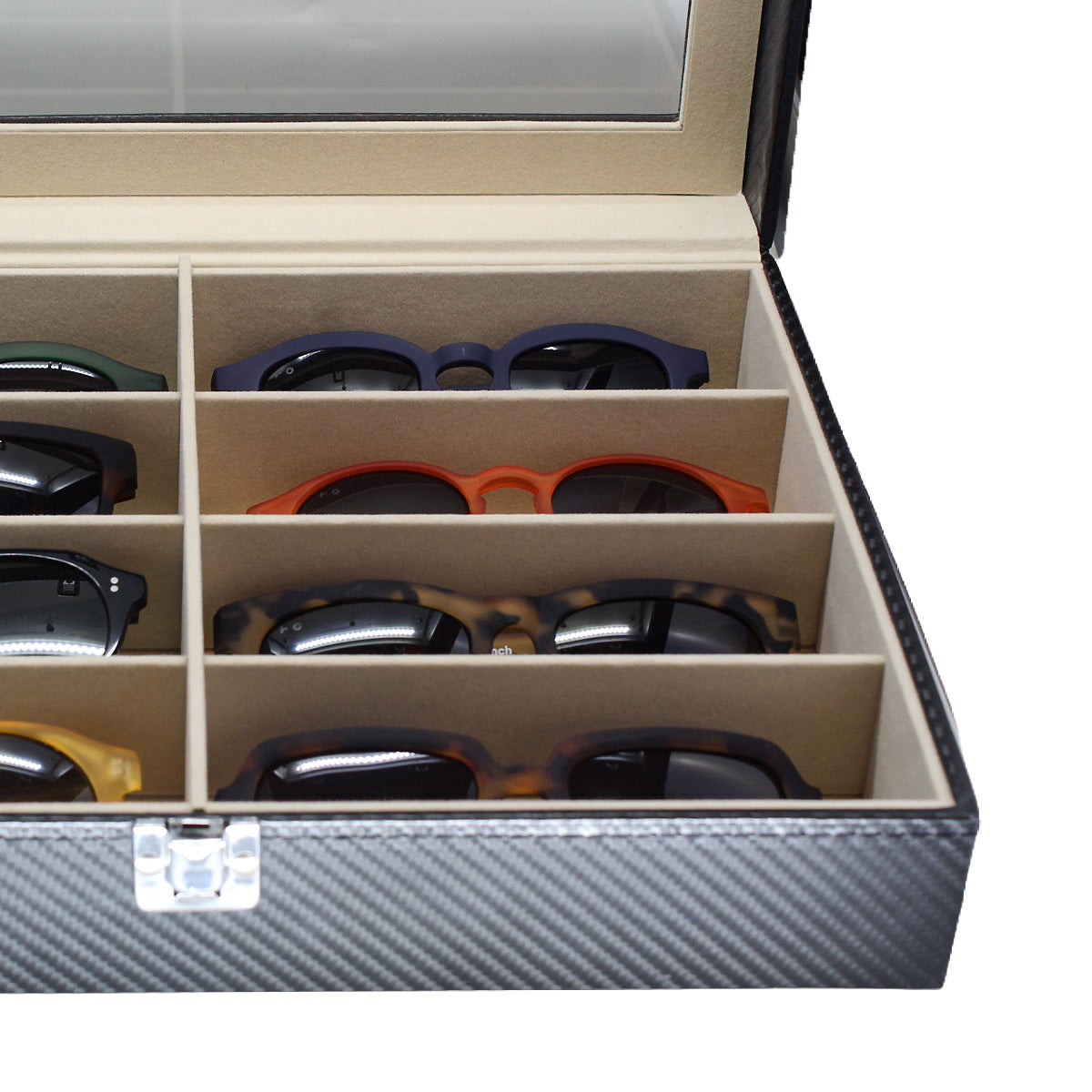 Organizador Negro de 8 Lentes con Interiores Beige