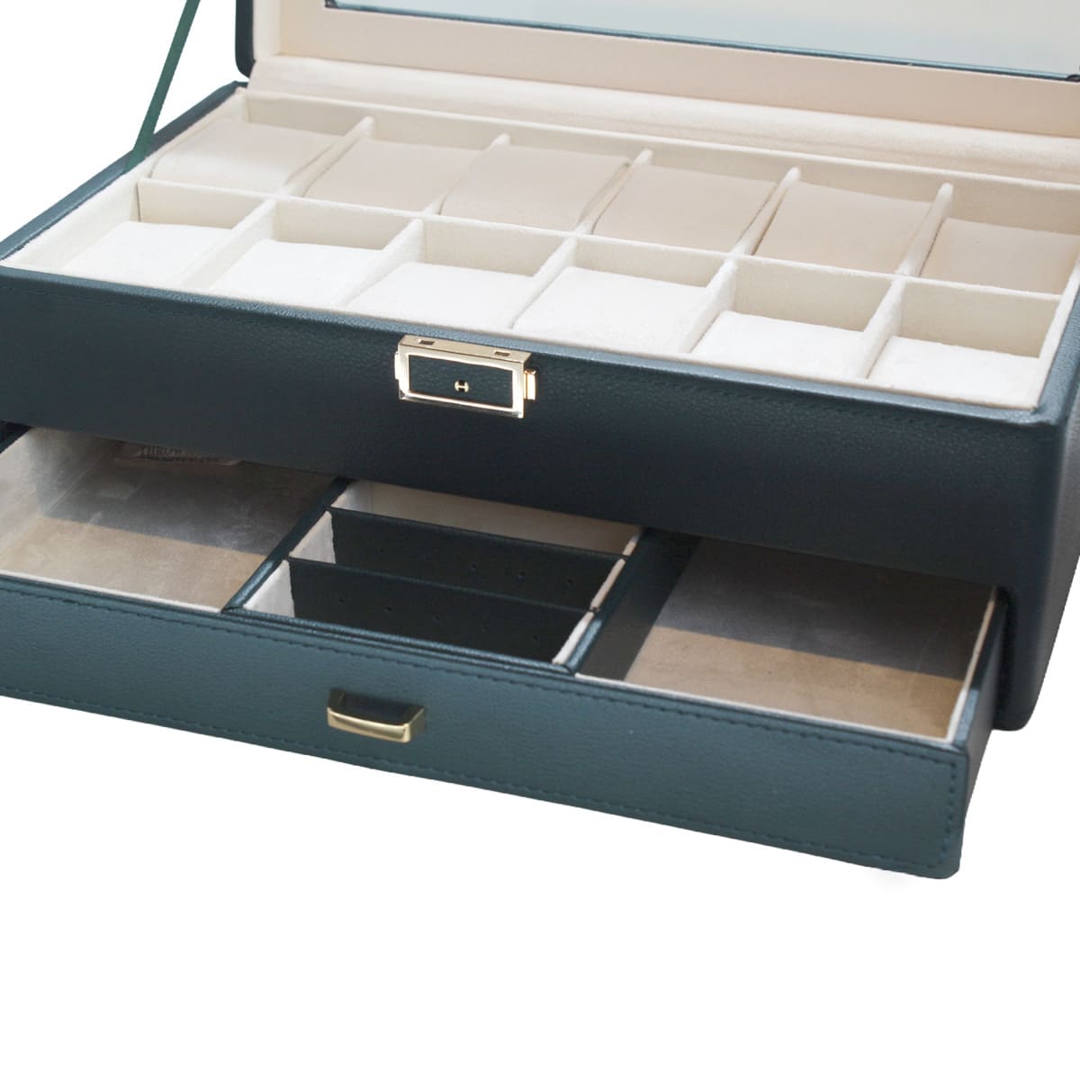 Organizador de Relojes y Joyero Verde