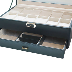 Organizador de Relojes y Joyero Verde