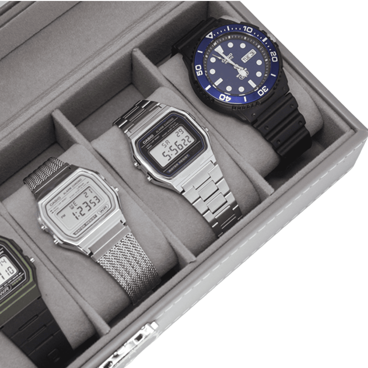 Organizador de 6 Relojes Gris