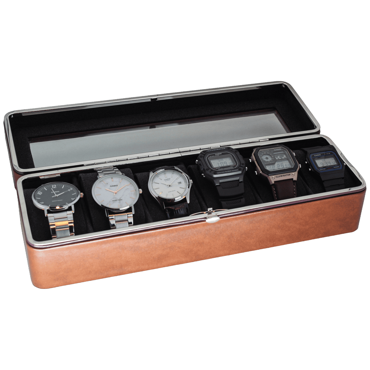 Organizador de 6 Relojes Café