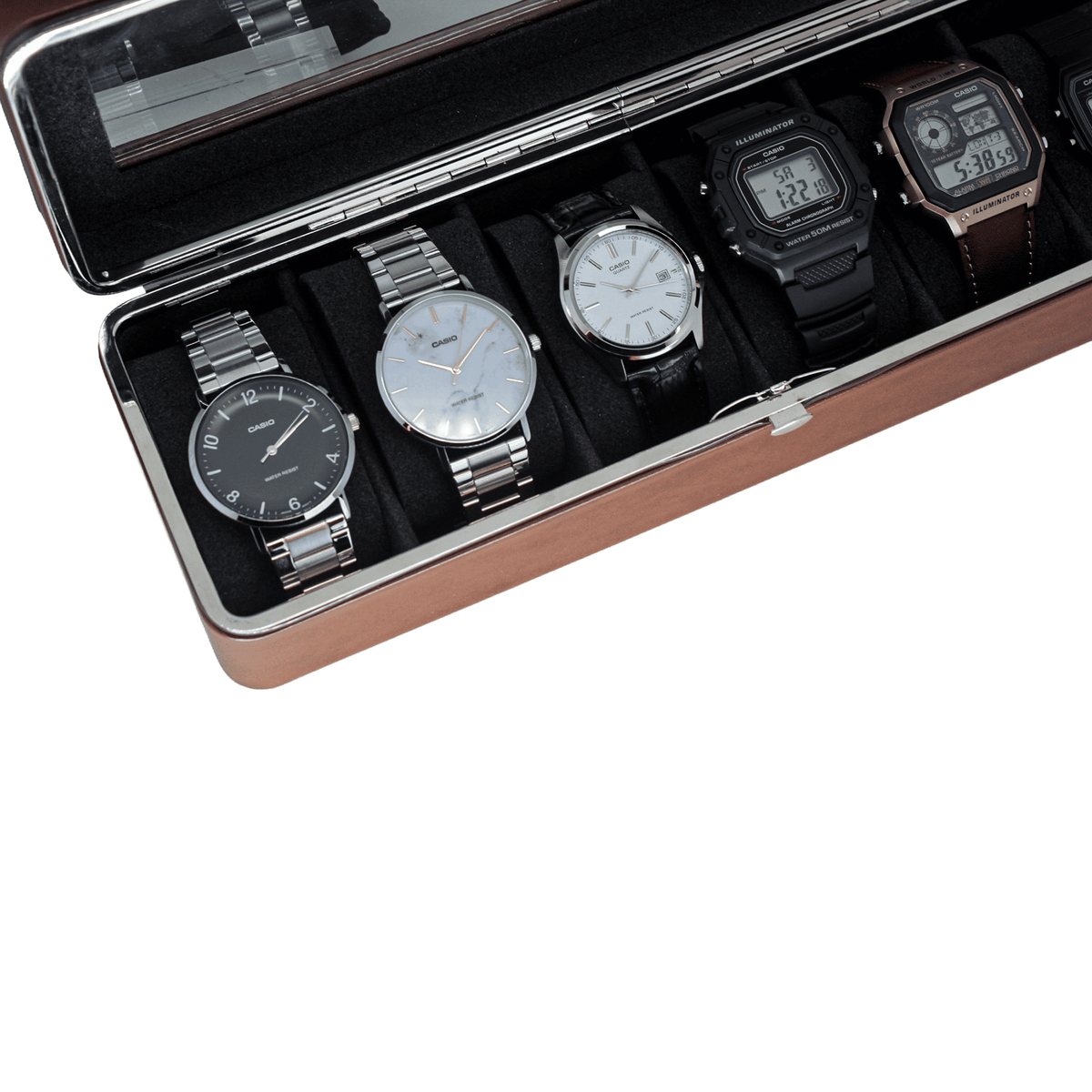 Organizador de 6 Relojes Café