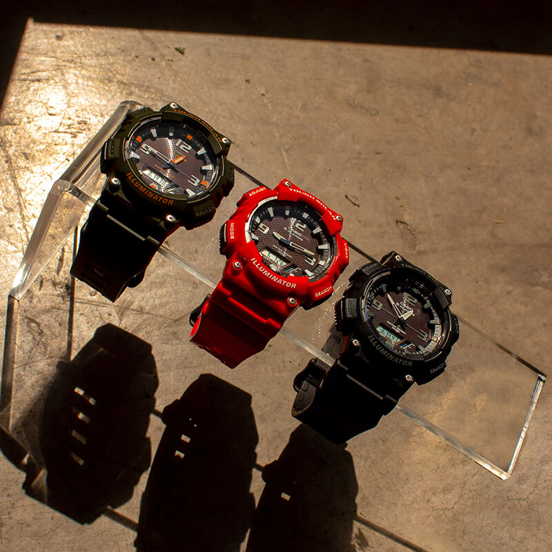 Casio AQ-S810W-3AVDF Orologio Uomo Solare - Analogico-Digitale, 100m, Cronometro, Timer E Allarmi