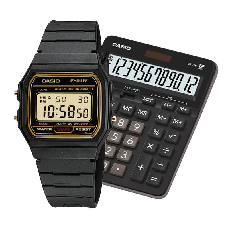 Pack Casio Unisex Vuelta a Clases - Calculadora + Reloj - Negro 2