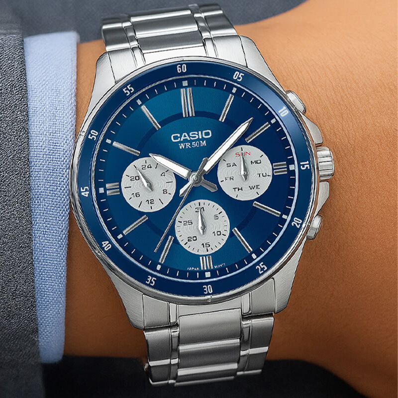 CASIO 腕時計 3744 Reloj Análogo Casio Hombre MTP-1374D-2A3V – La Relojería.cl
