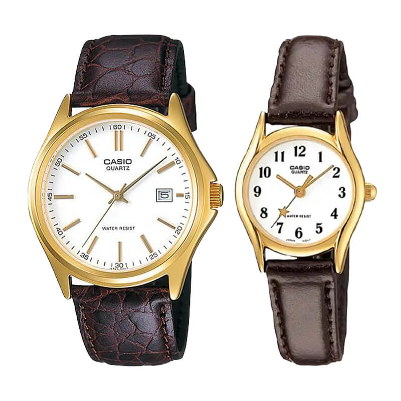 Pack Relojes Casio Clásicos con Correa de Cuero – Para Él y Ella