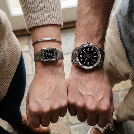 Pack Casio Pareja Acero Negro - Match Acero