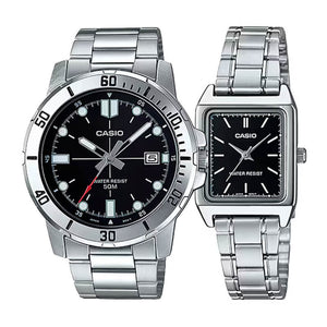 Pack Casio Pareja Acero Negro - Match Acero