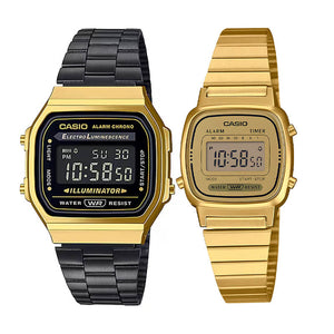 Pack Casio Pareja Vintage Black & Gold