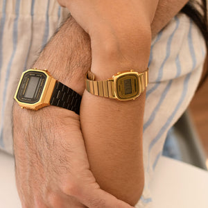 Pack Casio Pareja Vintage Black & Gold