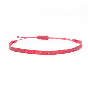 Pulsera Telar Fina Roja