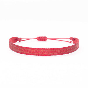 Pulsera Telar Ancha Roja