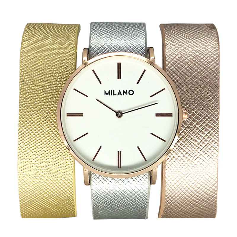 Set reloj más correas Milano Análogo dama 9000-PCD