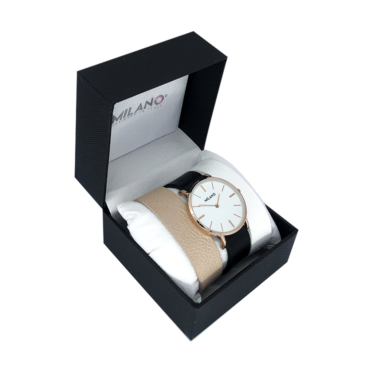 Set reloj más correas Milano  Análogo dama 9000-NCB