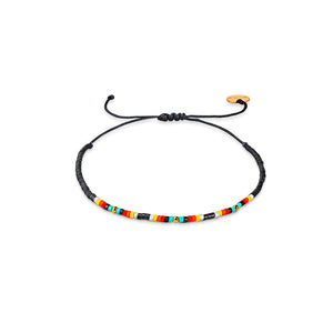 Pulsera Chenoa con Mostacillas de Plata Bañadas en Oro
