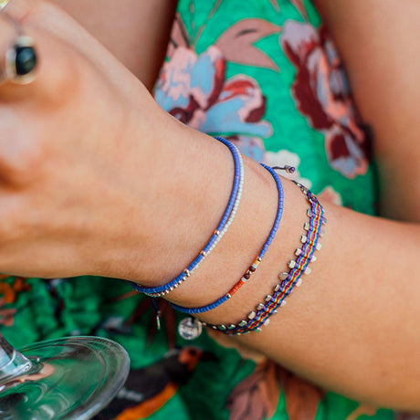 Pulsera Iki Marfil con Mostacillas de Plata